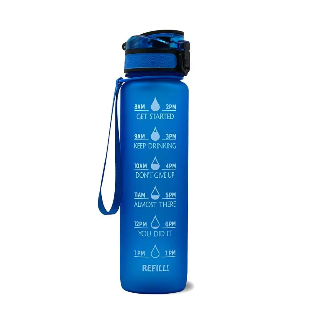 Motivational Tritan Water Bottle with Time Marker Leakproof Bottle for Fitness Sports Motivational Water Bottle with Time Marker